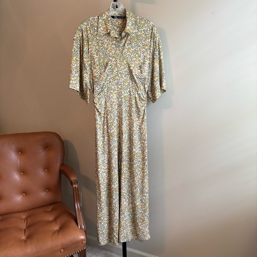Zara Vibrant Mid Maxi Dress in Yellow and Green‎